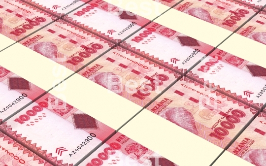 Tanzanian shilling bills stacks background