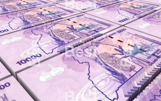 Ugandan shillings bills stacks background