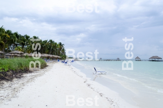 View of tropical beach in Cayo Guillermo