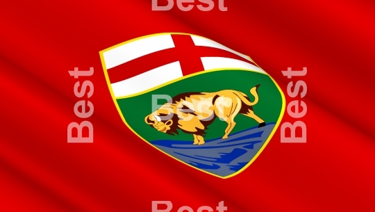 Waving flag of Manitoba