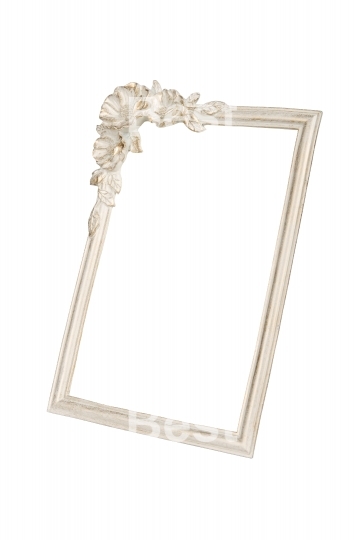 White picture frame with rose decor