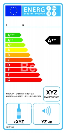 Wine storage appliances new energy rating label