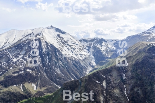 View of the mountains of the Greater Caucasus, Georgia