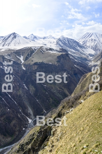 View of the mountains of the Greater Caucasus, Georgia