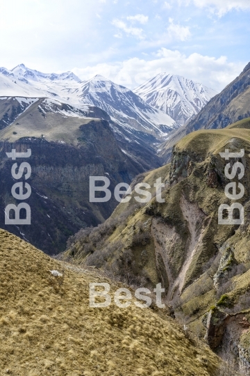 View of the mountains of the Greater Caucasus, Georgia